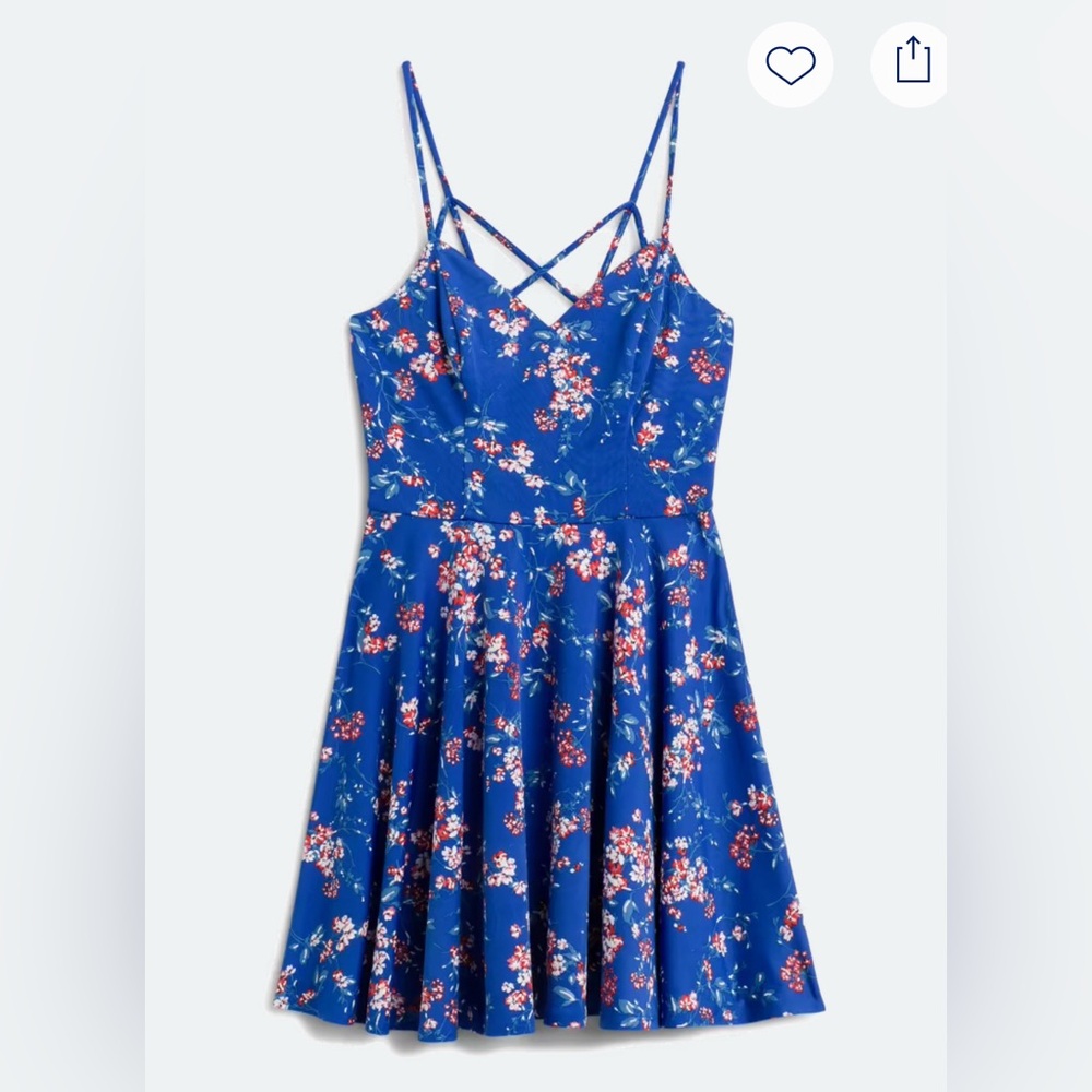 Floral Blue Spaghetti-Strap Mini Dress